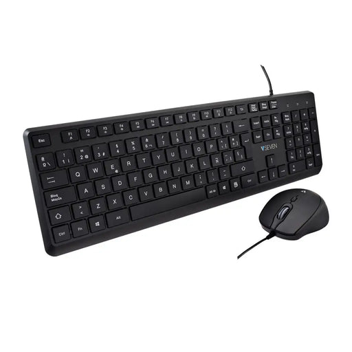 Keyboard and Mouse V7 CKU350ES Black Spanish Qwerty - Електроника Периферни и резервни части<<<Компютри|