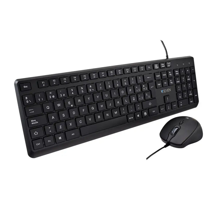 Keyboard and Mouse V7 CKU350ES Black Spanish Qwerty - Електроника Периферни и резервни части<<<Компютри|