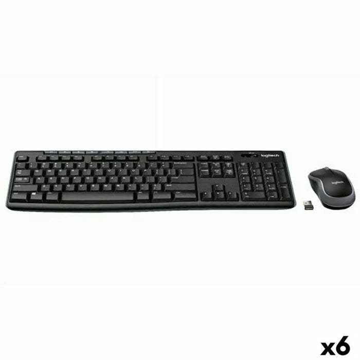 Keyboard and Wireless Mouse Logitech DESKTOP MK270 Black Spanish Qwerty (6 Units) - Клавиатури<<<Електроника Периферни