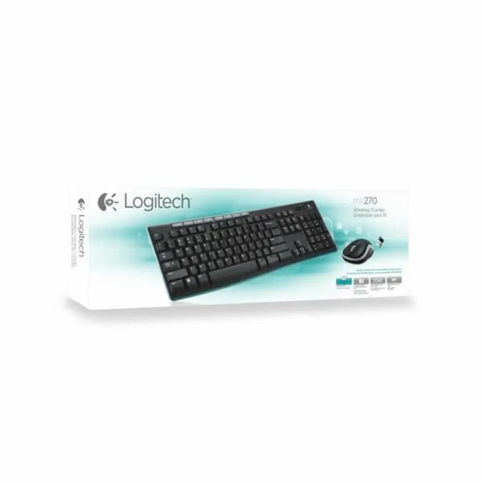 Keyboard and Wireless Mouse Logitech MK270 Black Spanish Spanish Qwerty - Електроника Периферни и резервни