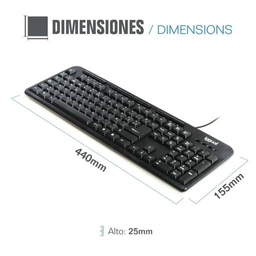 Keyboard iggual CK-BASIC-120T QWERTY USB Black Spanish Monkey (1 Piece) - Електроника Периферни и резервни