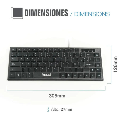 Keyboard iggual Teclado USB compacto TKL Slim TKL-USB negro Black - Електроника Периферни и резервни части<<<Компютри|