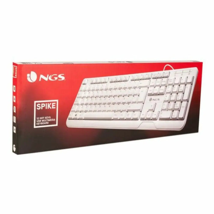 Keyboard NGS NGS-KEYBOARD-0284 White Spanish Qwerty - Електроника Периферни и резервни части<<<Компютри|