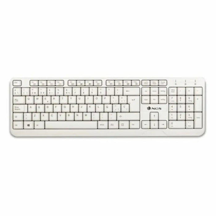 Keyboard NGS NGS-KEYBOARD-0284 White Spanish Qwerty - Електроника Периферни и резервни части<<<Компютри|