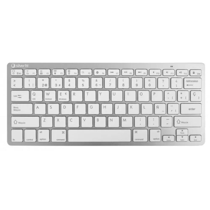 Keyboard Silver HT Teclado Inalámbrico Colors Edition - Blanco Spanish Qwerty Silver - Електроника Периферни и резервни