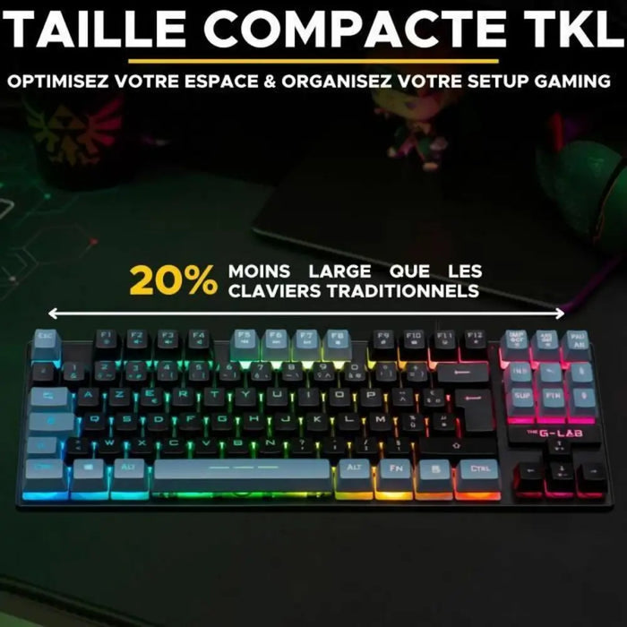 Keyboard The G-Lab KEYZ CAESIUM Black Grey Azerty French - Електроника Периферни и резервни части<<<Компютри|