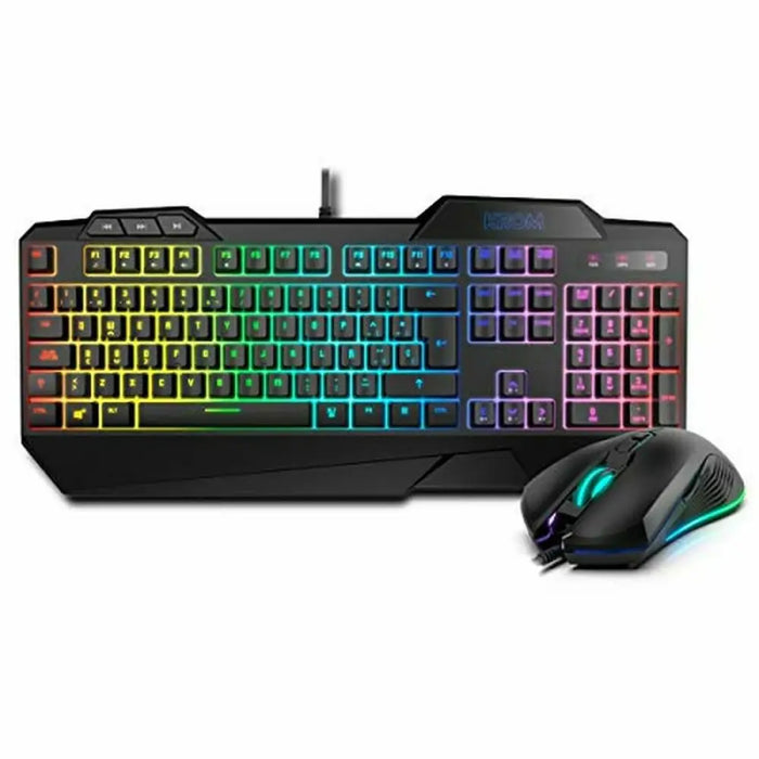 Keyboard with Gaming Mouse Krom NXKROMKRSHRSP Black - Електроника Периферни и резервни части<<<Компютри|