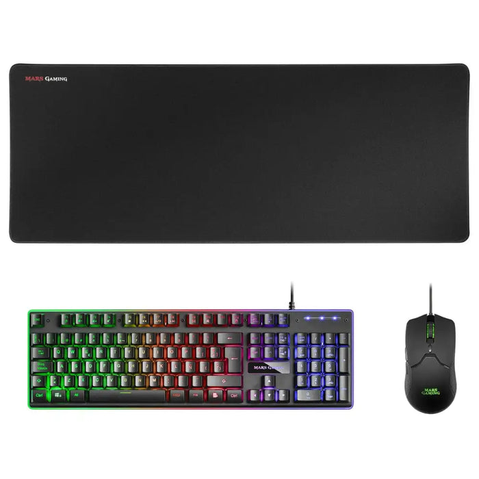Keyboard with Gaming Mouse Mars Gaming MCPXBES Black Spanish Qwerty - Електроника Периферни и резервни