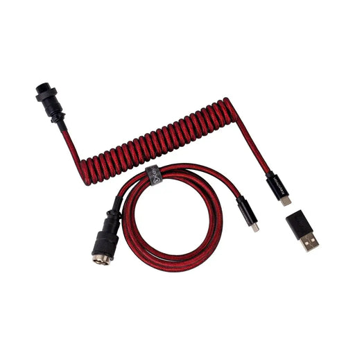 Keychron Premium Coiled Aviator Keyboard Cable USB-C - USB-C Red - Геймърски аксесоари<<<Геймърска периферия<<<ValiAPI