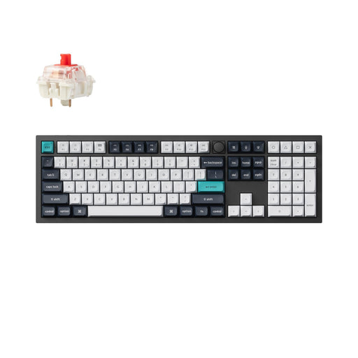 Keychron Q6 MAX Gateron Jupiter Red Switch Wireless Mechanical Keyboard - Carbon Black - Геймърски