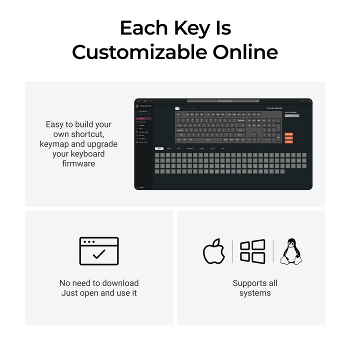 Gaming Mechanical Keyboard Keychron C2 Pro 8K QMK - Super Red Switch, Full Size