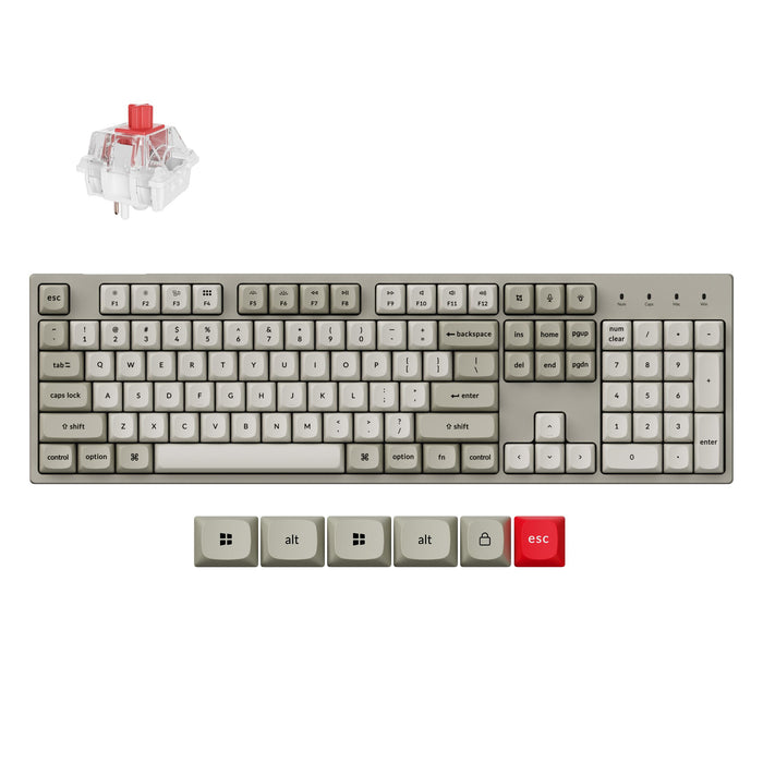 Gaming Mechanical Keyboard Keychron C2 Pro 8K QMK - Super Red Switch, Full Size