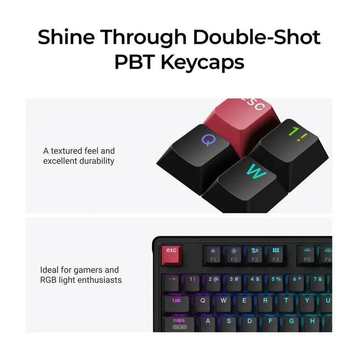 Gaming Mechanical Keyboard Keychron C3 Pro 8K QMK - Super Red Switch, Hot-Swappable, RGB