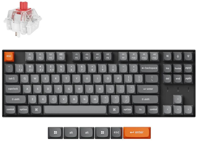 Mechanical keyboard Keychron K8 Max QMK/VIA TKL - Keychron Super Red Switch, RGB Backlight