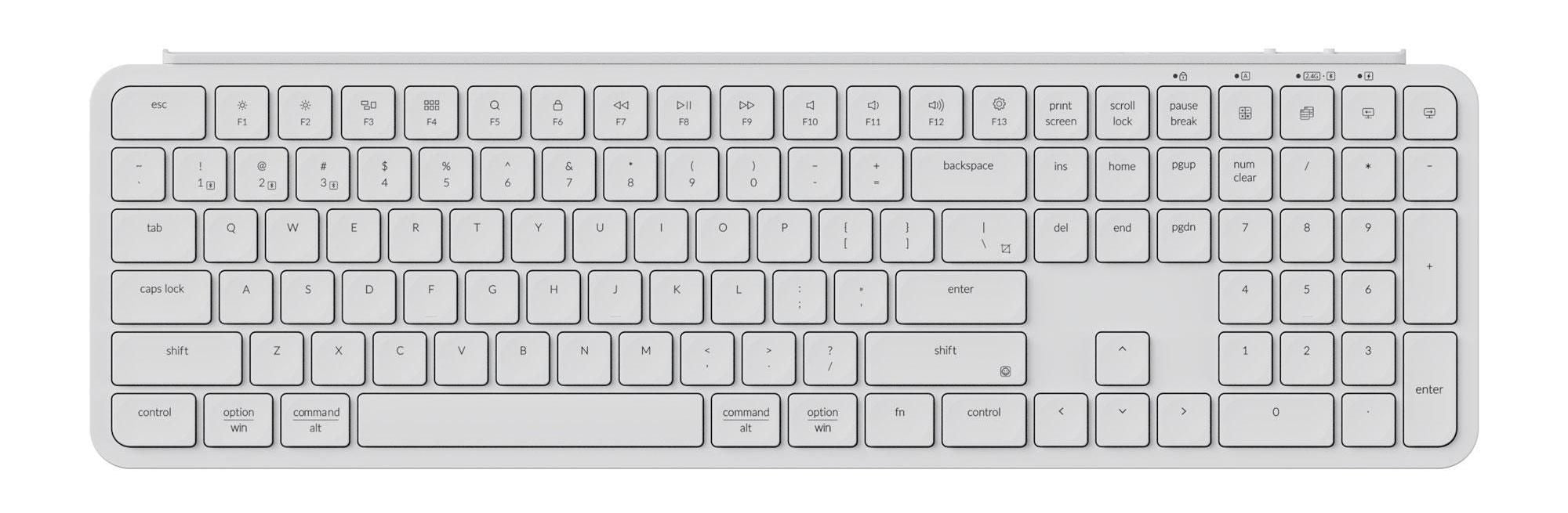 Ultra Slim Keychron B6 Pro 2.4G Wireless Keyboard (White) [B6P-K8].