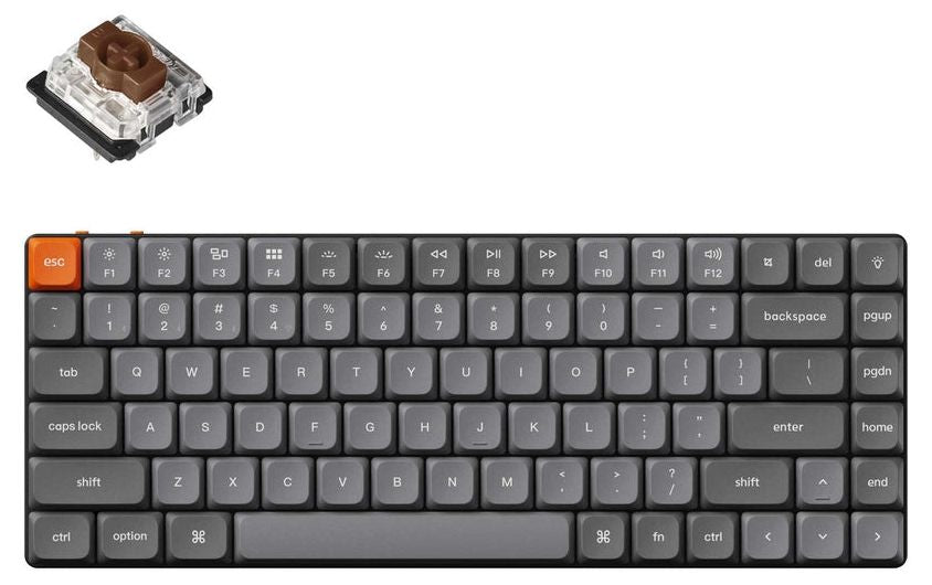 Keychron K3 Max RGB Brown Switch Wireless Low Profile Keyboard (Black) [K3M-H3].