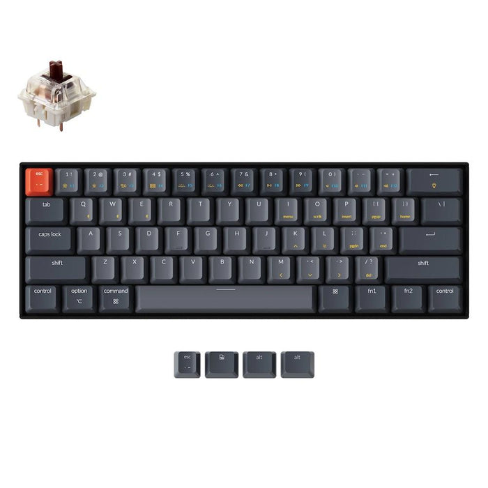Gaming Mechanical Keyboard Keychron K12 Hot-Swappable 60% Gateron Brown Switch RGB LED ABS