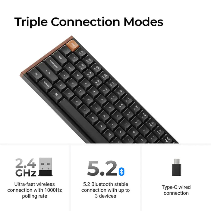 Wireless mechanical keyboard Keychron K3 MAX SE Black QMK/VIA - Milk POM Red Switch