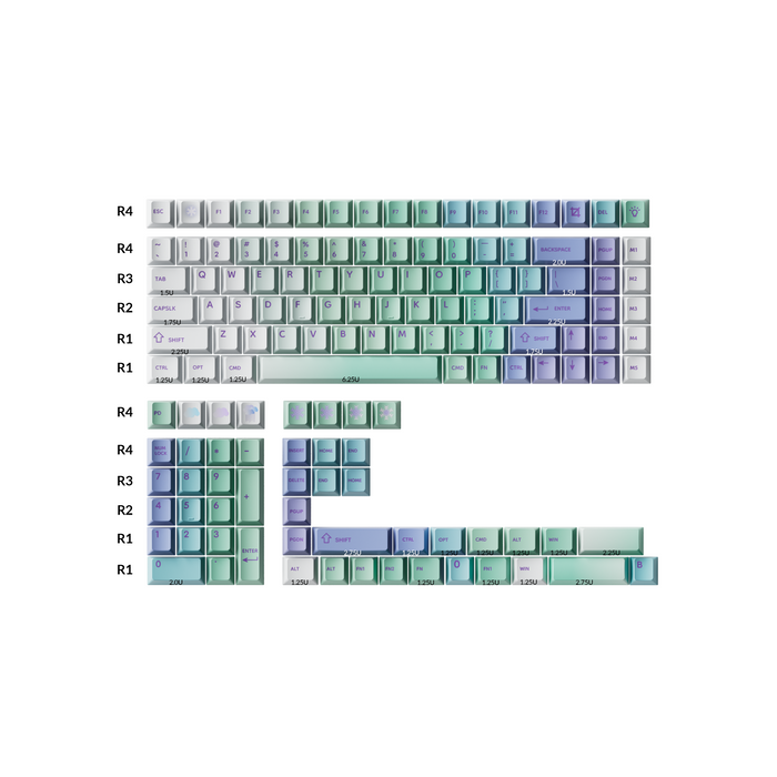 Keychron Cherry Profile Dye-Sub PBT Full Keycap Set - Cloud and Snow