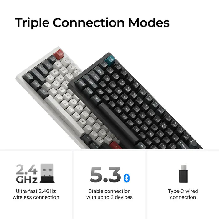 Wireless mechanical keyboard Keychron Q6 Ultra 8K Black - Silk POM Switch Brown