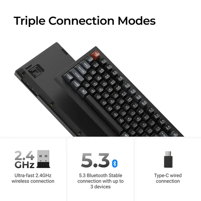 Wireless mechanical keyboard Keychron V1 Ultra 8K - Silk POM Switch Red