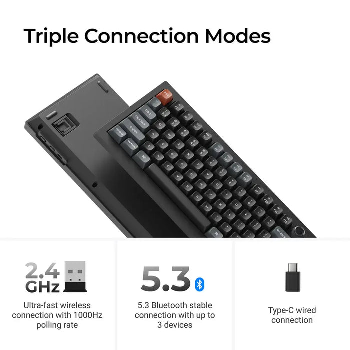 Keychron V6 Ultra 8K Wireless Mechanical Keyboard - Silk POM Switch Banana
