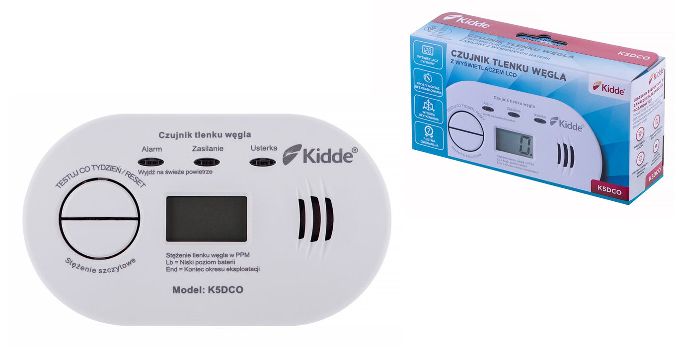 K5DCO KIDDE CARBON MONOXIDE AND CARBON MONOXIDE DETECTOR
