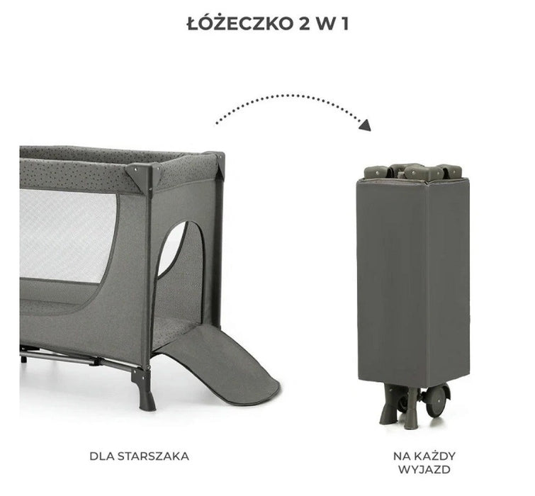 KinderKraft travel cot JOY 2 DARK GREY