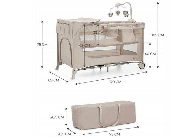KinderKraft travel cot JOY 2 BEIGE