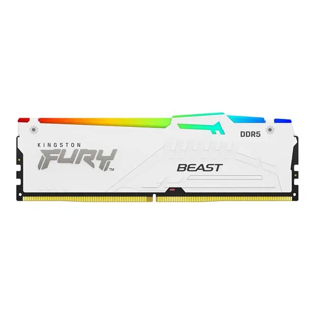 KINGSTON 32GB 6400MT/s DDR5 CL32 DIMM FURY Beast White RGB EXPO - Памети за настолни