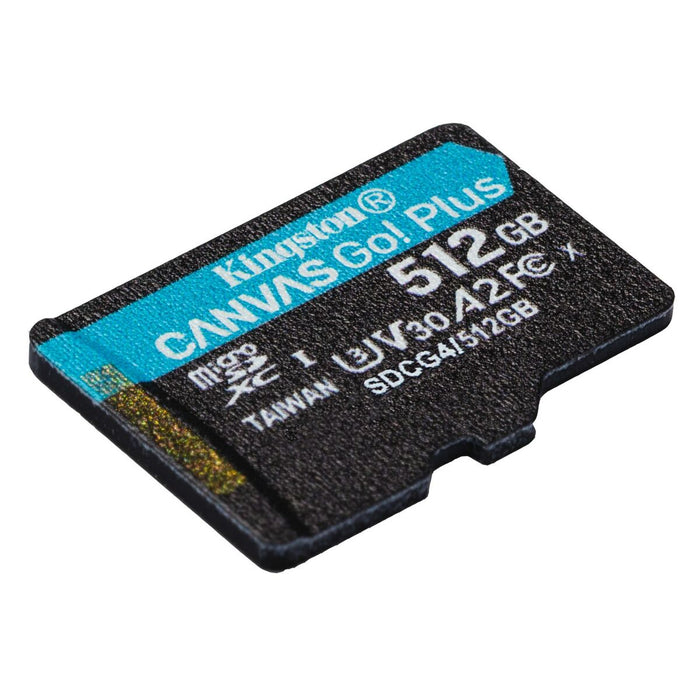 KINGSTON 512GB microSDXC Canvas Go Plus Gen4 200R A2 U3 Single Pack w/o ADP - Памети