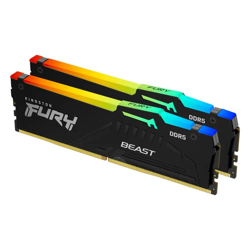 KINGSTON 64GB 6000MT/s DDR5 CL30 DIMM Kit of 2 FURY Beast RGB XMP - Памети за настолни