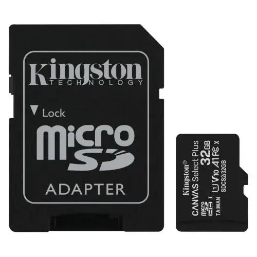 Kingston MicroSD Card Canvas Select Plus 32GB Class 10 UHS-I + Adapter Black EU (SDCS2/32GB) - Data