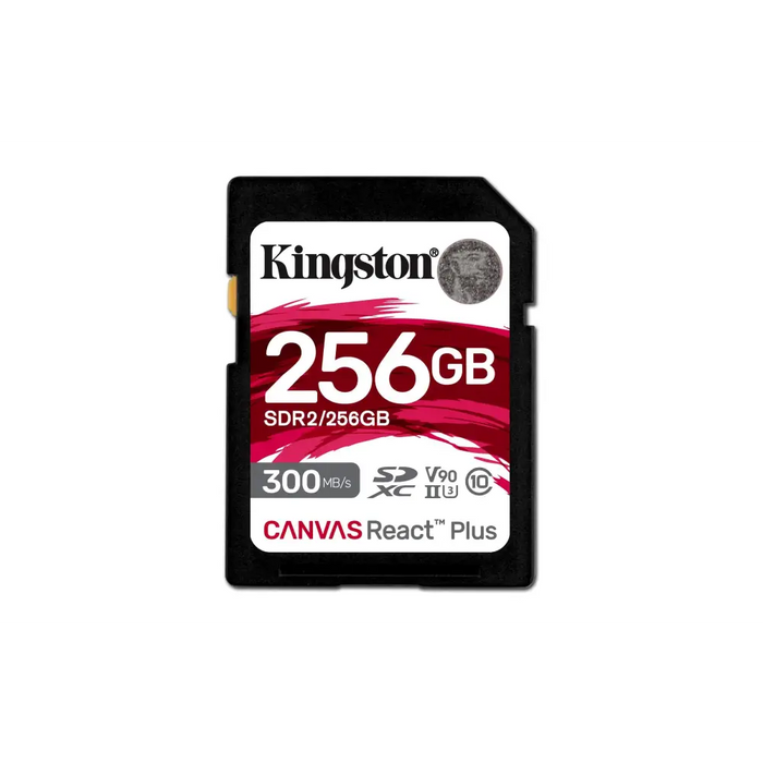 Kingston Technology 256GB Canvas React Plus SDXC UHS-II 300R/260W U3 V90 for Full HD/4K/8K - Карти памет<<<Фото и видео