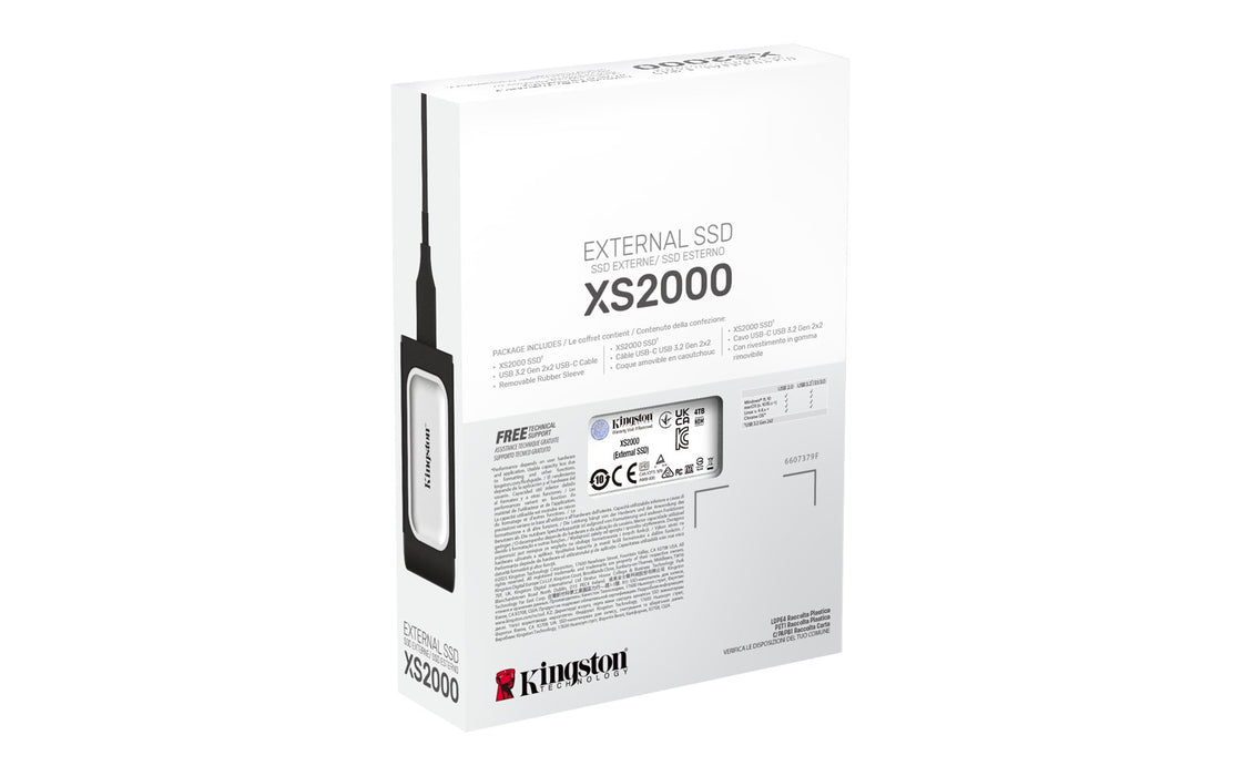 External SSD Kingston XS2000, 4TB, USB 3.2 Gen2 Type-C, Gray