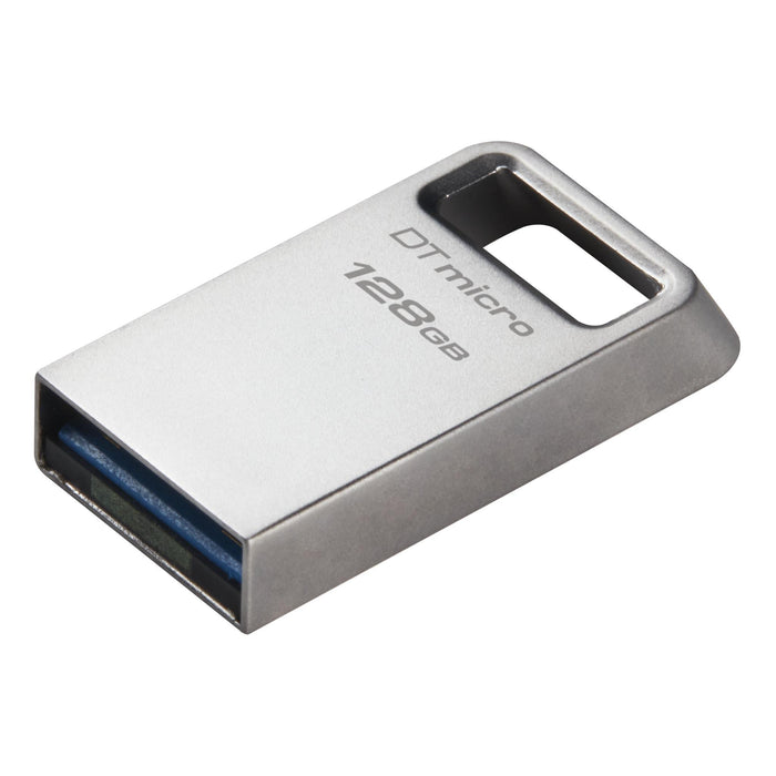 USB memory stick KINGSTON DataTraveler Micro, 128GB, USB-A 3.2 Gen 1, Silver
