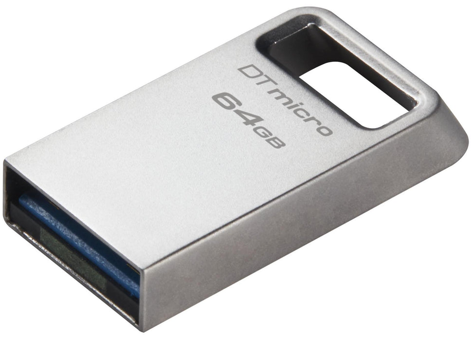 USB memory stick KINGSTON DataTraveler Micro, 64GB, USB-A 3.2 Gen 1, Silver