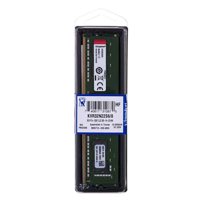 Memory Kingston 8GB DDR4 PC4-25600 3200MHz CL22 KVR32N22S6/8