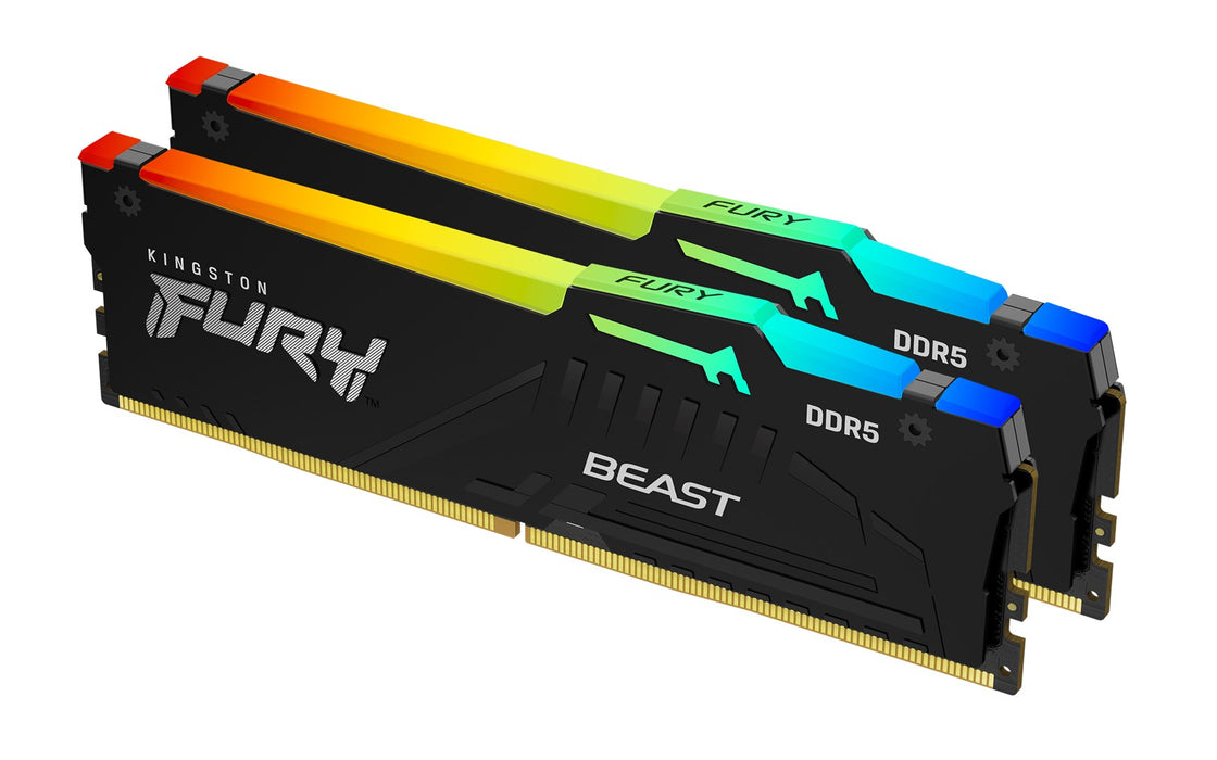 Memory Kingston FURY Beast RGB Black 32GB (2x16GB) DDR5 6000MHz CL36 KF560C36BBE2AK2-32