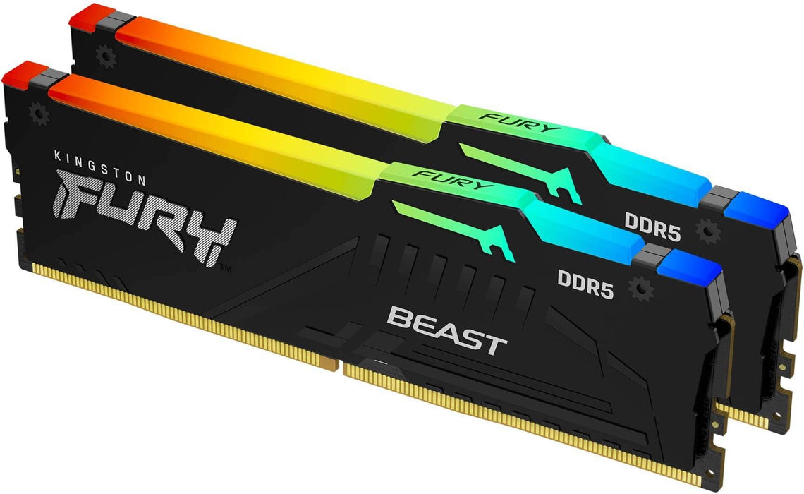 Memory Kingston FURY Beast RGB Black 32GB (2x16GB) DDR5 5600MHz CL40 - Intel XMP