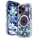 Kingxbar Flora Series magnetic case for iPhone 14 Plus MagSafe decorated with orchid flowers print - Cell phone cases