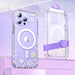 Kingxbar Flora Series magnetic case for iPhone 14 Plus MagSafe decorated with orchid flowers print - Cell phone cases