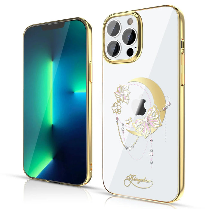 Kingxbar Moon Series luxury case with Swarovski crystals for iPhone 13 Pro gold (Butterfly) - Cell phone cases