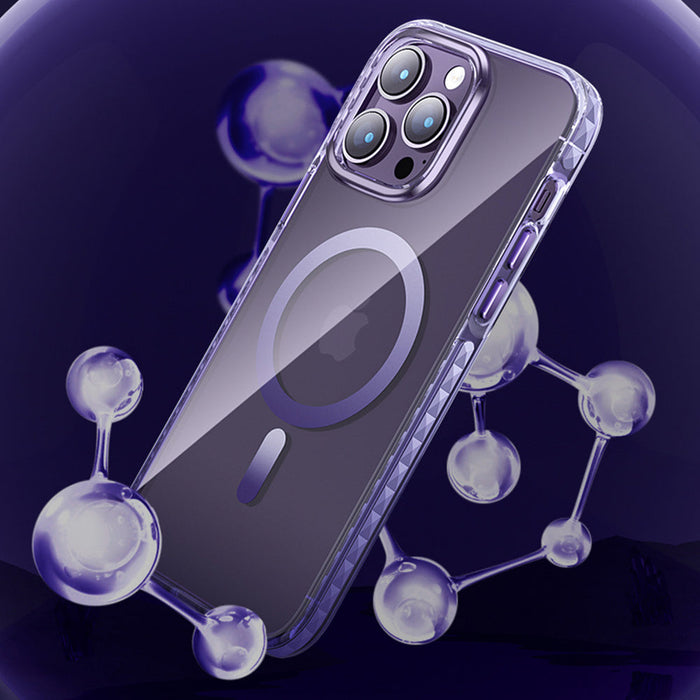 Kingxbar PQY Ice Crystal Series magnetic case for iPhone 14 Plus MagSafe purple - Cell phone cases