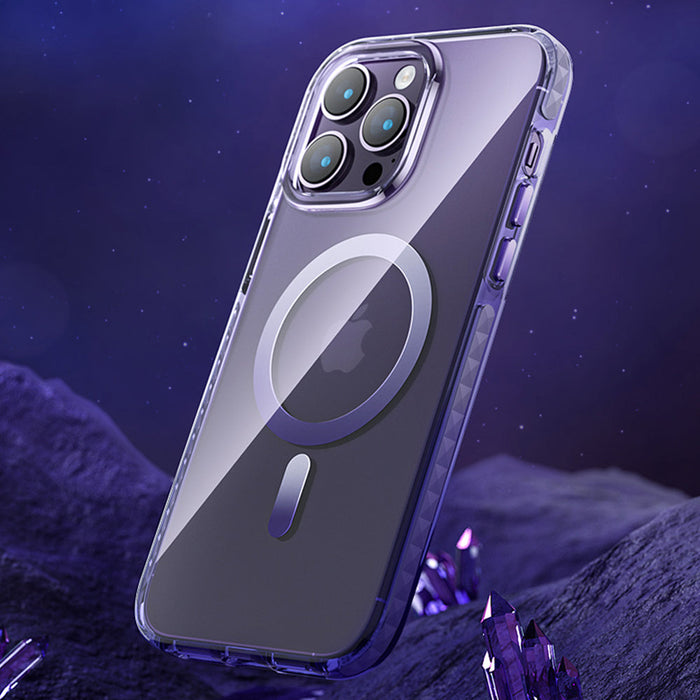 Kingxbar PQY Ice Crystal Series magnetic case for iPhone 14 Plus MagSafe purple - Cell phone cases