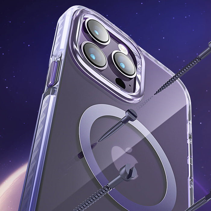 Kingxbar PQY Ice Crystal Series magnetic case for iPhone 14 Plus MagSafe purple - Cell phone cases