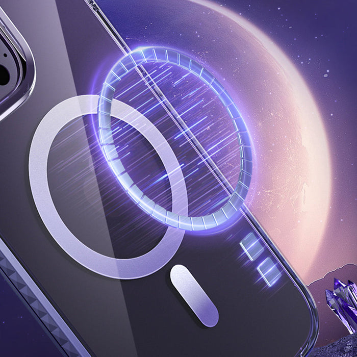Kingxbar PQY Ice Crystal Series magnetic case for iPhone 14 Plus MagSafe purple - Cell phone cases