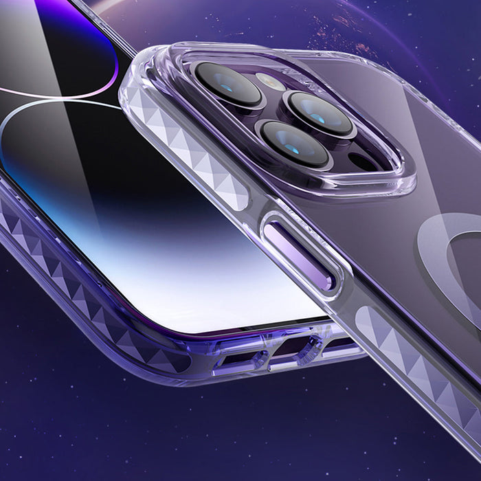 Kingxbar PQY Ice Crystal Series magnetic case for iPhone 14 Plus MagSafe purple - Cell phone cases