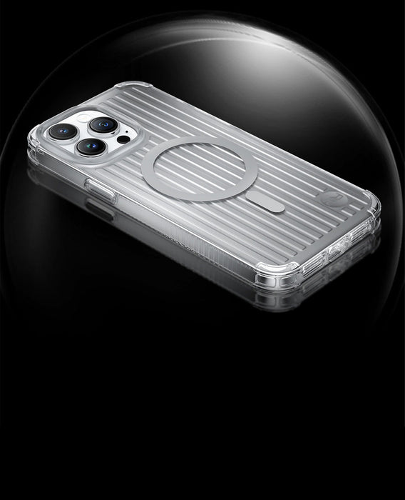 Kingxbar PQY Go Out Series magnetic case for iPhone 14 Plus MagSafe silver