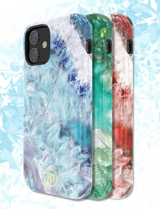 Kingxbar Agate Series case decorated printed Agate iPhone 12 mini red